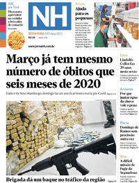 Capa do jornal Jornal NH 26/03/2021