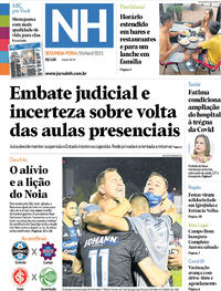 Capa do jornal Jornal NH 26/04/2021