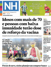 Capa do jornal Jornal NH 26/08/2021