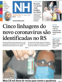 Capa do jornal Jornal NH 27/01/2021