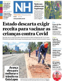 Capa do jornal Jornal NH 28/12/2021