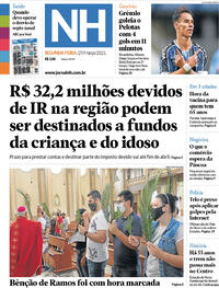 Capa do jornal Jornal NH 29/03/2021