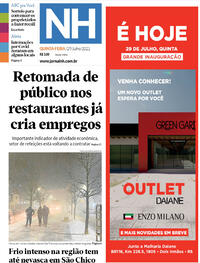 Capa do jornal Jornal NH 29/07/2021