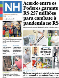 Capa do jornal Jornal NH 30/03/2021