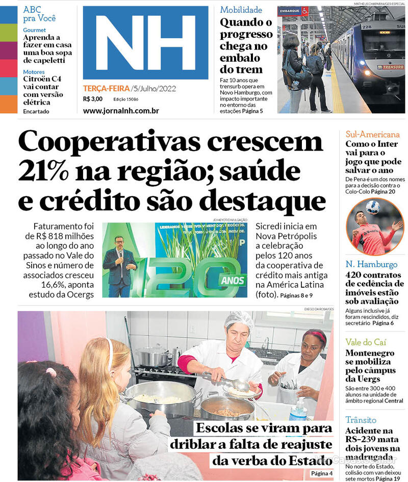 Capa do jornal Jornal NH 11/04/2020