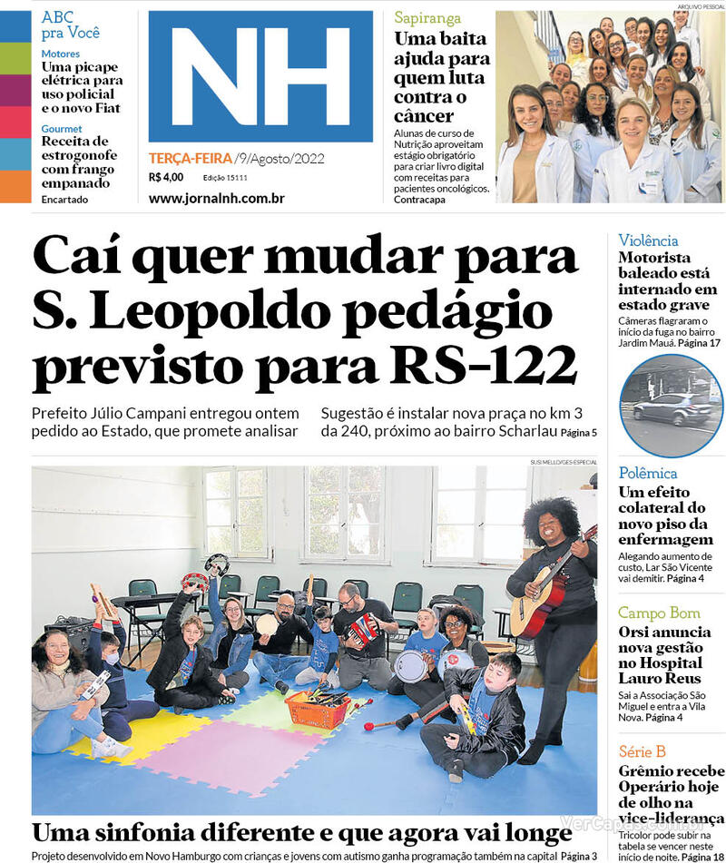 Capa do jornal Jornal NH 23/01/2020