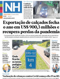 Capa do jornal Jornal NH 11/01/2022