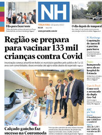 Capa do jornal Jornal NH 18/01/2022