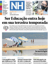 Capa do jornal Jornal NH 24/01/2022