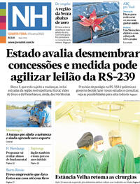 Capa do jornal Jornal NH 01/06/2022