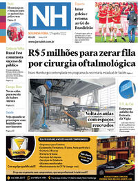 Capa do jornal Jornal NH 01/08/2022