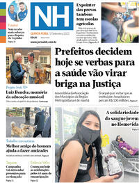 Capa do jornal Jornal NH 01/09/2022
