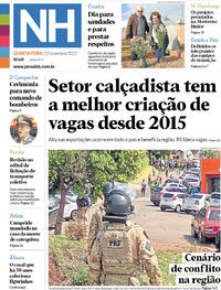 Capa do jornal Jornal NH 02/11/2022