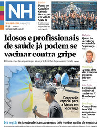 Capa do jornal Jornal NH 04/04/2022