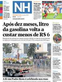 Capa do jornal Jornal NH 04/07/2022