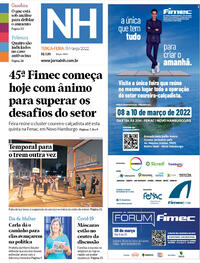 Capa do jornal Jornal NH 08/03/2022
