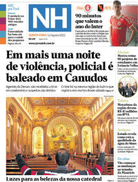 Capa do jornal Jornal NH 11/08/2022