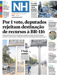 Capa do jornal Jornal NH 13/07/2022