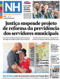 Capa do jornal Jornal NH 14/12/2022