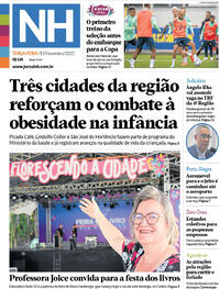 Capa do jornal Jornal NH 15/11/2022