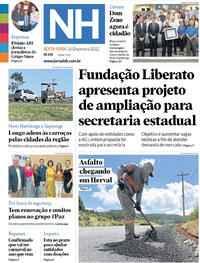 Capa do jornal Jornal NH 16/12/2022