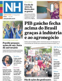 Capa do jornal Jornal NH 17/03/2022