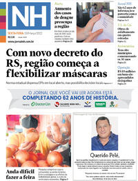 Capa do jornal Jornal NH 18/03/2022