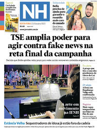 Capa do jornal Jornal NH 21/10/2022