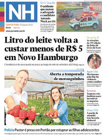 Capa do jornal Jornal NH 25/08/2022