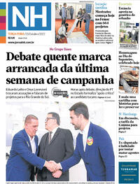 Capa do jornal Jornal NH 25/10/2022