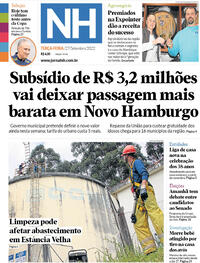 Capa do jornal Jornal NH 27/09/2022