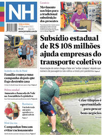 Capa do jornal Jornal NH 27/12/2022