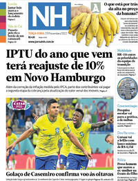 Capa do jornal Jornal NH 29/11/2022