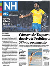 Capa do jornal Jornal NH 30/12/2022