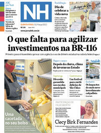 Capa do jornal Jornal NH 31/03/2022