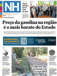 Capa do jornal Jornal NH 31/08/2022