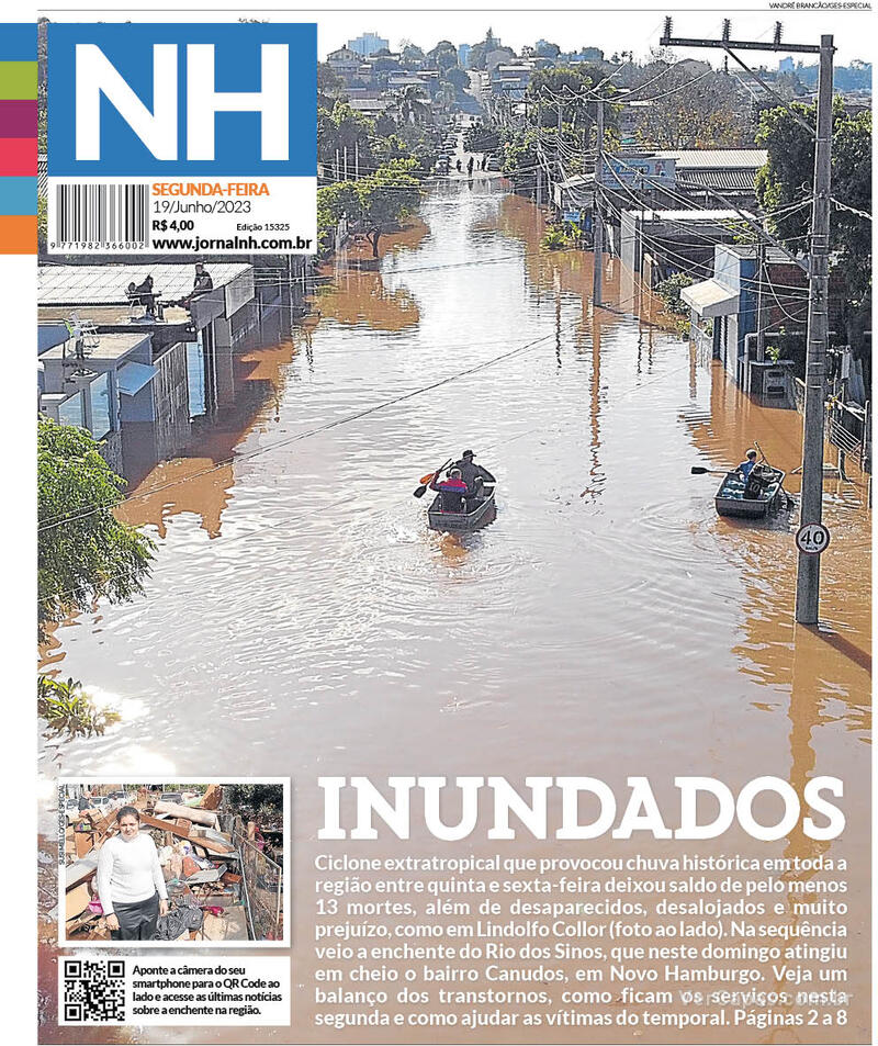 Capa do jornal Jornal NH 19/06/2023