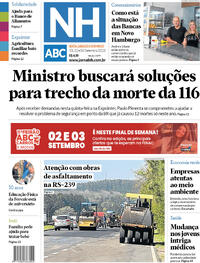 Capa do jornal Jornal NH 01/09/2023