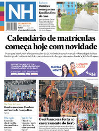 Capa do jornal Jornal NH 02/10/2023