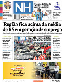 Capa do jornal Jornal NH 04/09/2023