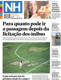 Capa do jornal Jornal NH 07/02/2023