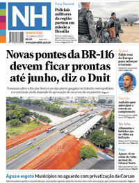Capa do jornal Jornal NH 11/01/2023