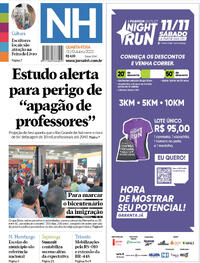 Capa do jornal Jornal NH 11/10/2023