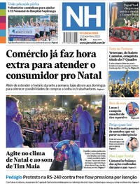 Capa do jornal Jornal NH 11/12/2023