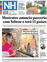 Capa do jornal Jornal NH 12/10/2023