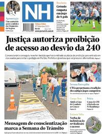 Capa do jornal Jornal NH 19/09/2023