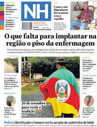 Capa do jornal Jornal NH 20/09/2023