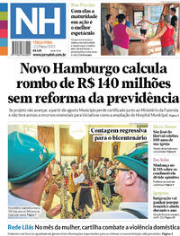 Capa do jornal Jornal NH 21/03/2023
