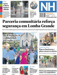 Capa do jornal Jornal NH 21/09/2023