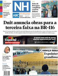 Capa do jornal Jornal NH 25/08/2023
